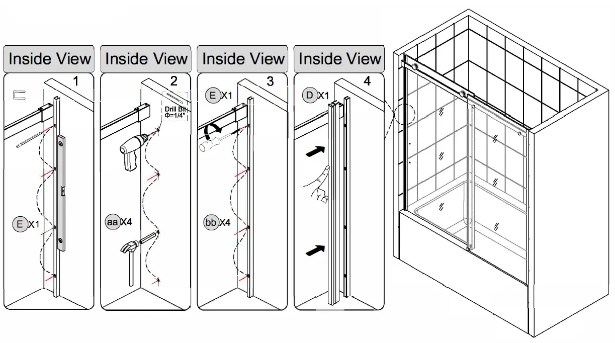 ES-DIY-KJFXSD5658CH08V1-58-60-Inch-W-x-58-Inch-H-Sliding-Semi-Frameless-Tub-Door-in-Chrome-with-Clear-Glass-fig-16