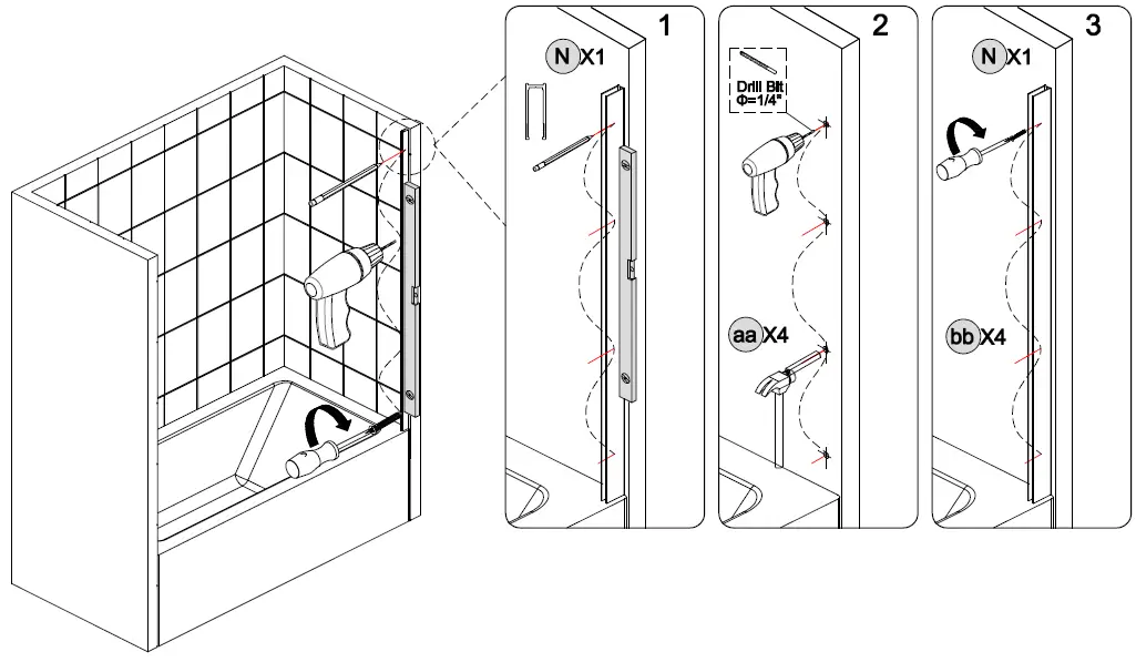 ES-DIY-KJFXSD5658CH08V1-58-60-Inch-W-x-58-Inch-H-Sliding-Semi-Frameless-Tub-Door-in-Chrome-with-Clear-Glass-fig-6