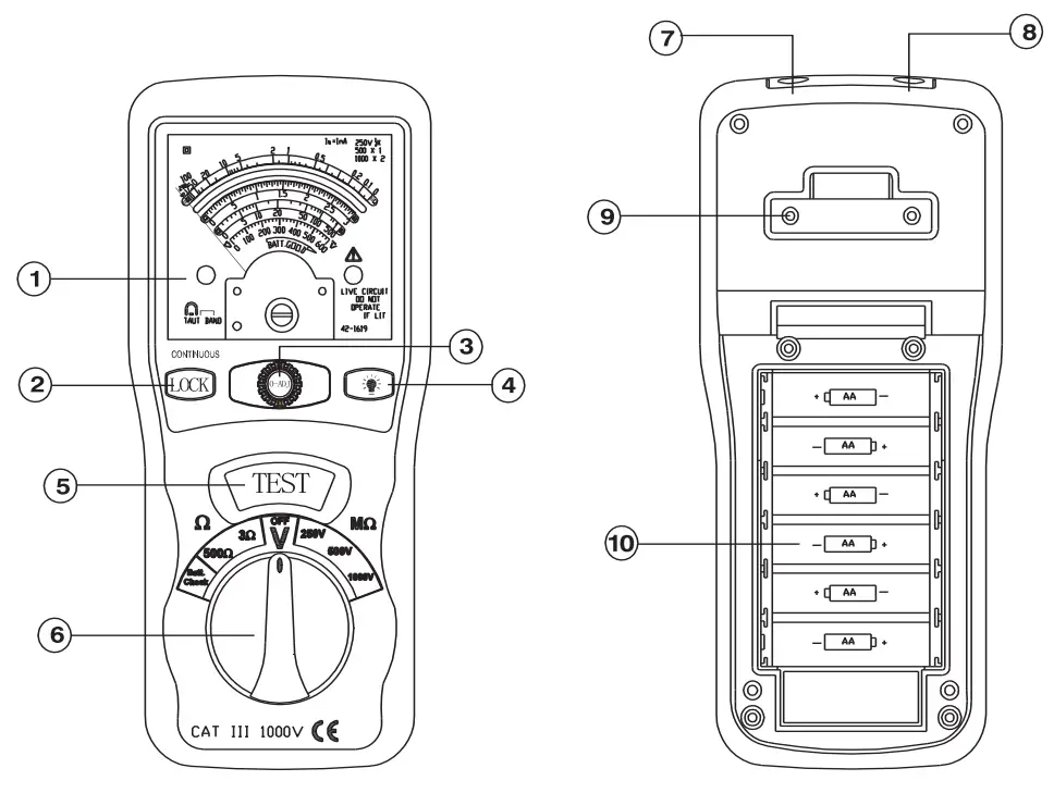 MAJOR TECH MT500 Analogue Insulation Tester - Fig 1
