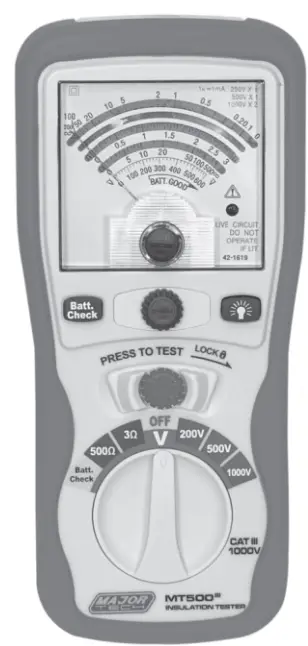 MAJOR TECH MT500 Analogue Insulation Tester