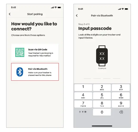Pairing The Fitness Tracker via Bluetooth