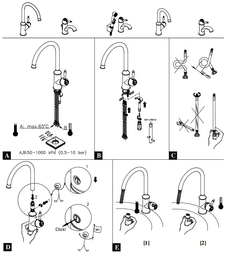damixa Tradition Polished Copper PVD Kitchen Mixer - Figure 1