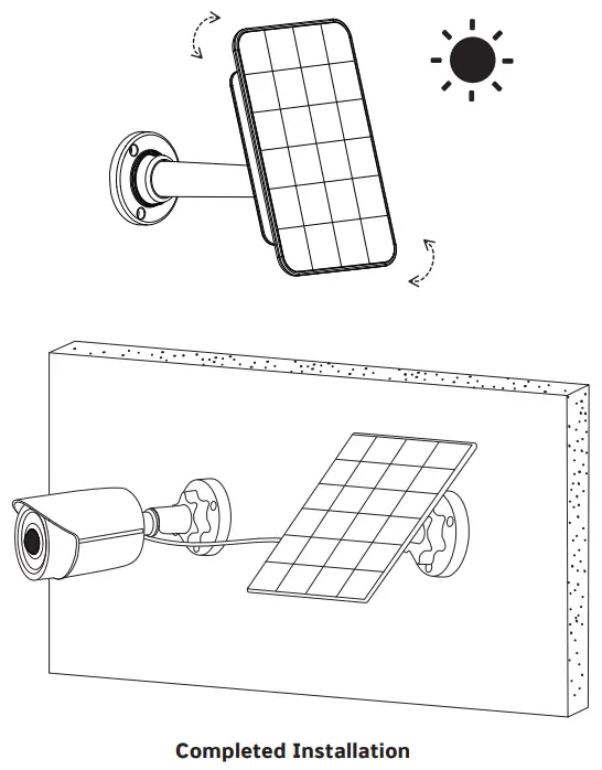CONCORD QC5528 Solar Panel to Suit Wi-Fi Battery Powered Cameras - Completed Installation