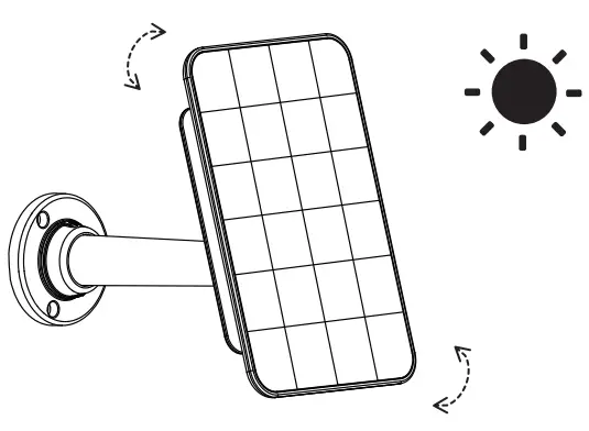 CONCORD QC5528 Solar Panel to Suit Wi-Fi Battery Powered Cameras - angle can be adjusted