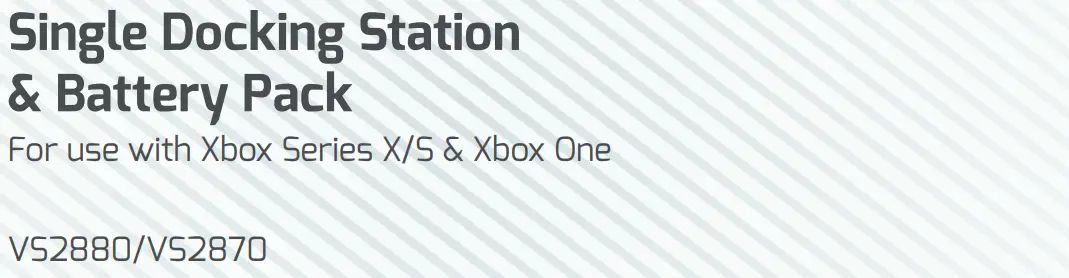 Venom Vs2880 Single Docking Station And Battery Pack User Guide