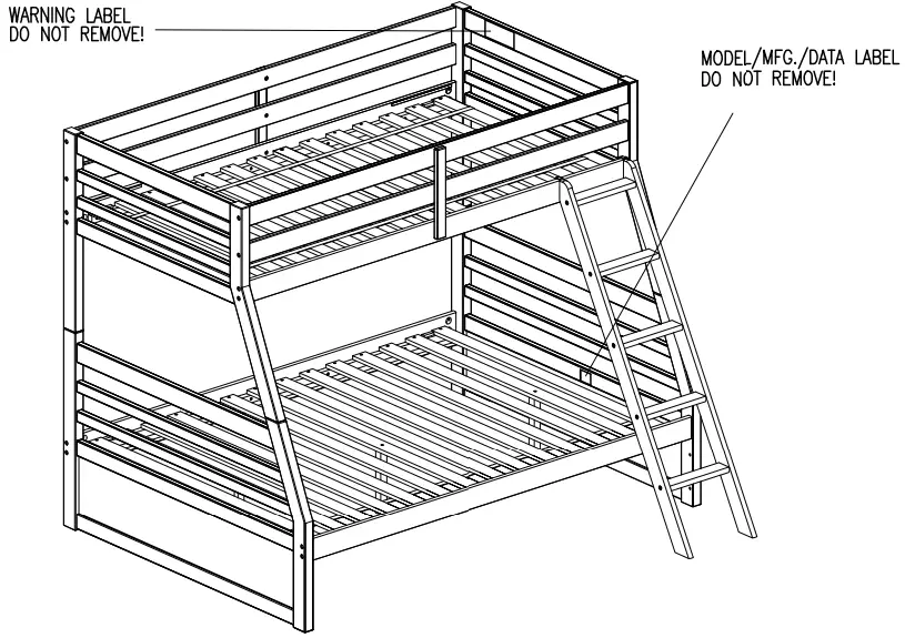 ASHLEY B733-58R Twin Over Full Bunk Bed with 1 Large Storage Drawer-FIG2