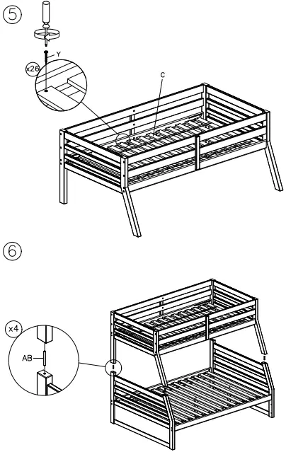 ASHLEY B733-58R Twin Over Full Bunk Bed with 1 Large Storage Drawer-FIG6
