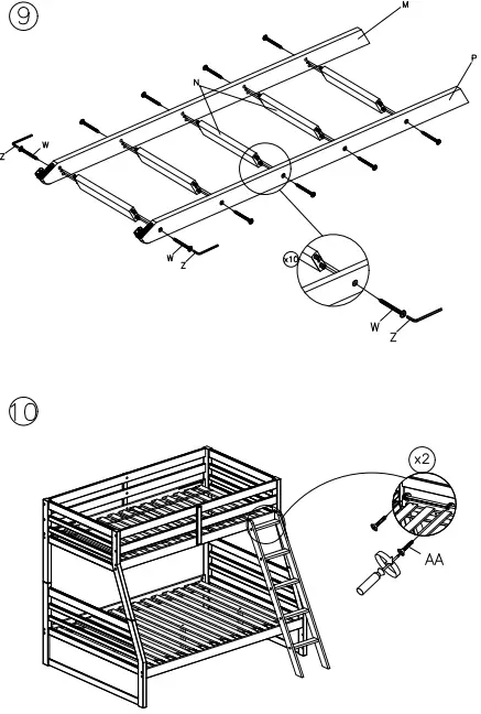 ASHLEY B733-58R Twin Over Full Bunk Bed with 1 Large Storage Drawer-FIG8
