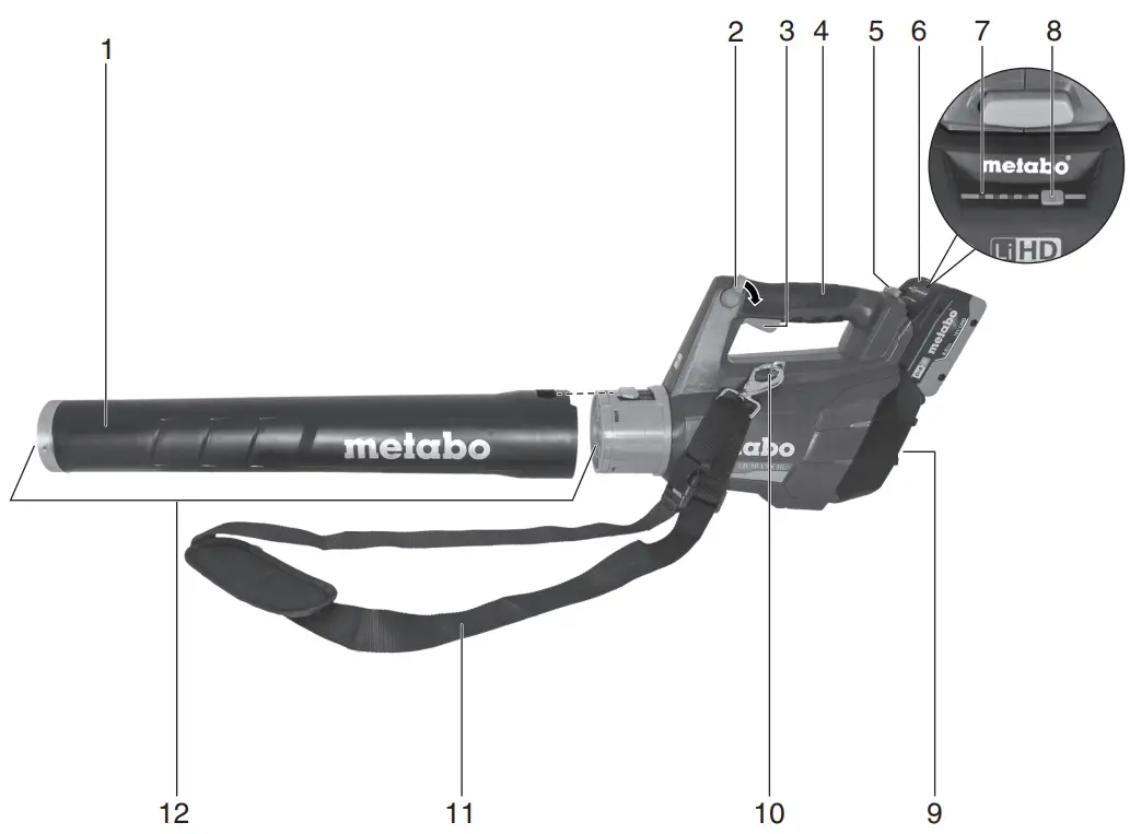 metabo LB 18 LTX BL Cordless Leaf Blower - fig