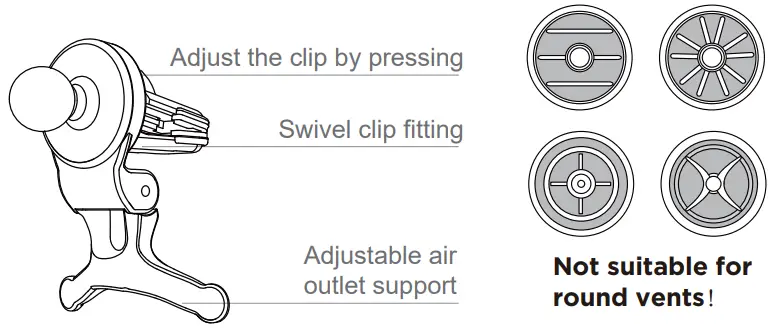 KOAKUMA X6 Three Axis Linkage Wireless Charger Car Holder- Air vent mount