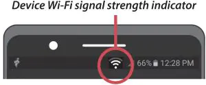 Device Wi-Fi signal strength indicator