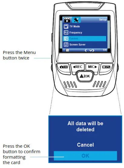 ReXiNG Dash Cam V1 Basic - Power the Camera and Format the