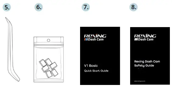 ReXiNG Dash Cam V1 Basic - What’s in the box 1