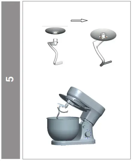 BluMill SL-9831 Stand Mixer -Put the splashguard