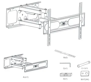 ONE FOR ALL WM4662 Full-Motion TV Mount - parts