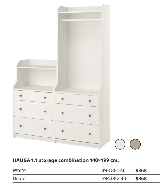 Clothes storage combinations