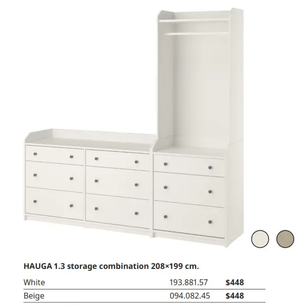 HAUGA 1.3 storage combination 208×199 cm.