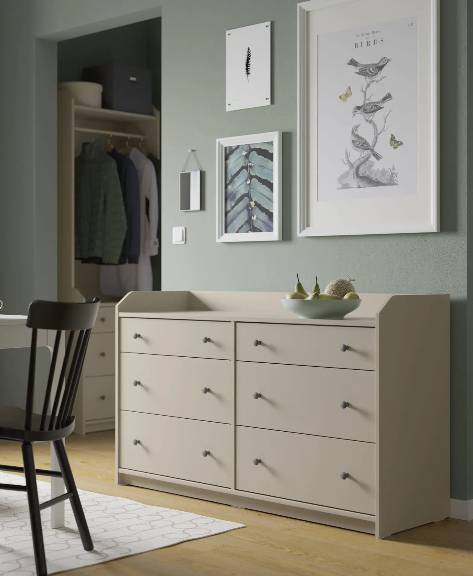 HAUGA chest of 6 drawers