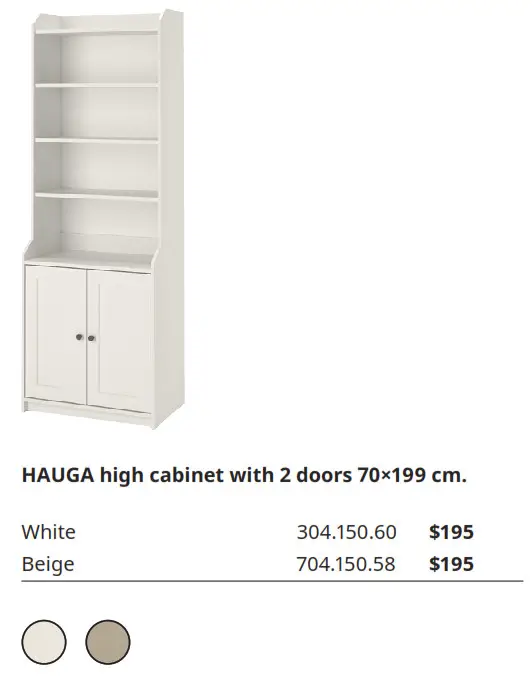 HAUGA high cabinet with 2 doors 70×199 cm