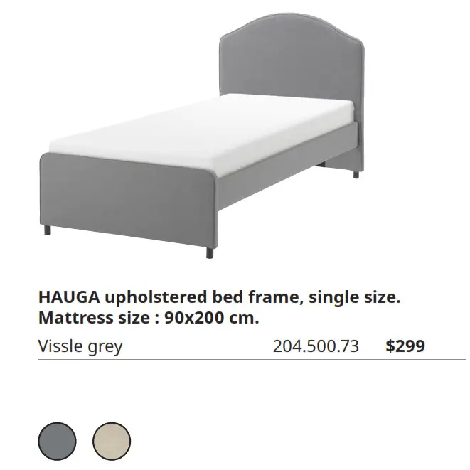 HAUGA upholstered bed frame