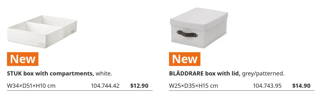 STUK box with compartments, white. 3