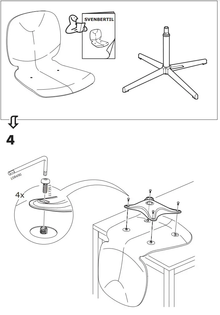 IKEA BALSBERGET Chair Frame Instruction Manual - Assembly 4