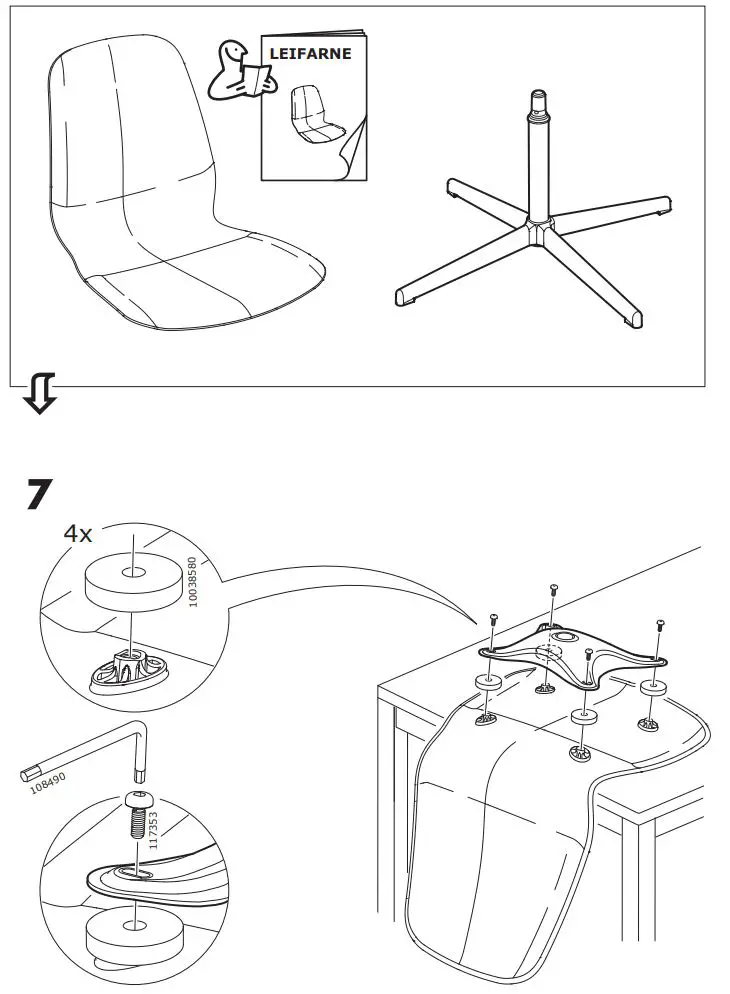 IKEA BALSBERGET Chair Frame Instruction Manual - Assembly 7