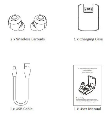 Lrecat i11 True Wireless Stereo Earphones - Package Accessories
