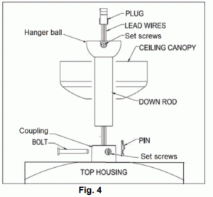Beacon LIGHTING Lucci Grenada Series Ceiling Fan - Install the down rod to the motor