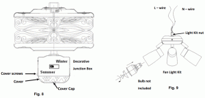 Beacon LIGHTING Lucci Grenada Series Ceiling Fan - LIGHT KIT Installation