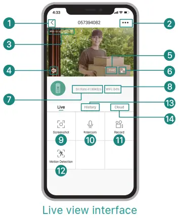 Shenzhen Joystek Intelligence J6 Wireless WiFi Video Doorbell Camera - Live view