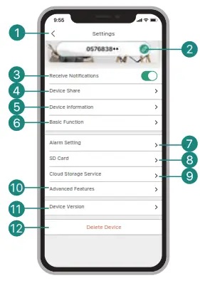 Shenzhen Joystek Intelligence J6 Wireless WiFi Video Doorbell Camera - Settings