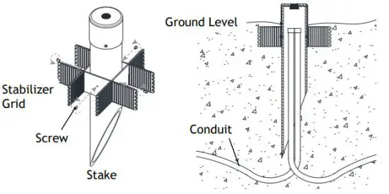 AMP Lighting APL-3023-4-B-BZ Low Voltage Landscape Lighting - Stake and Conduit