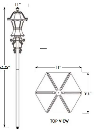 AMP Lighting APL-3023-4-B-BZ Low Voltage Landscape Lighting - TOP VIEW