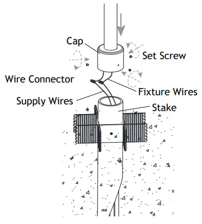 AMP Lighting APL-3023-4-B-BZ Low Voltage Landscape Lighting - Wire Connection and Fixture