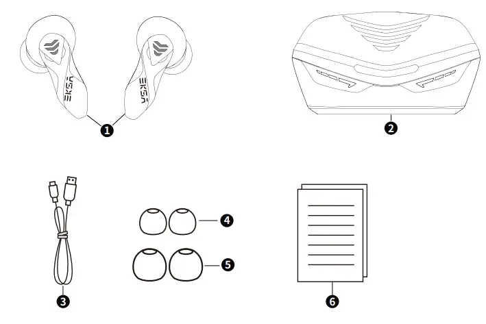 EKSA GT1 True Wireless Earphone - Contents
