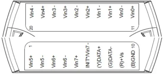 ICP DAS I 7018R 8 Ch Thermocouple Input Module - Pin Assignments