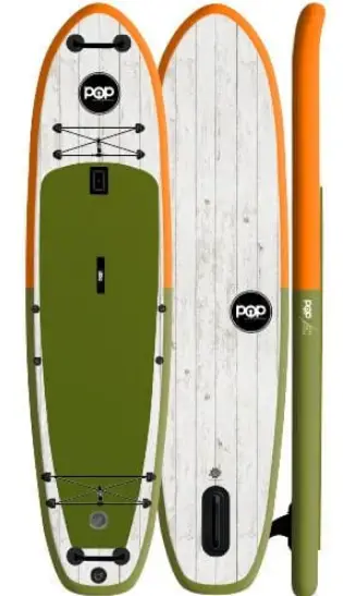 POP-BOARDS-11'6-El-Capitan-Green-Orange-Inflatable-Paddle-Board-