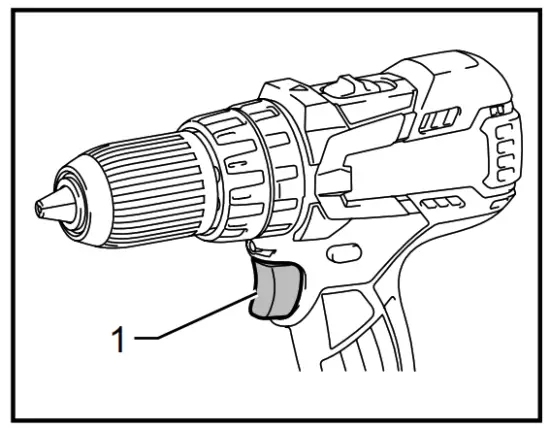 makita DHP470 Cordless Hammer Driver Drill - Switch trigger