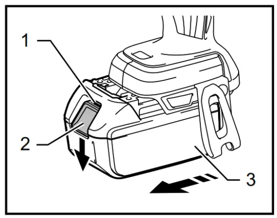 makita DHP470 Cordless Hammer Driver Drill - battery