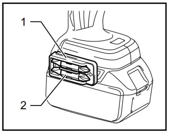 makita DHP470 Cordless Hammer Driver Drill - holder