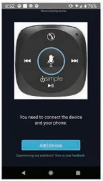 simple BTAAX100 Alexa Voice Car Kit - app