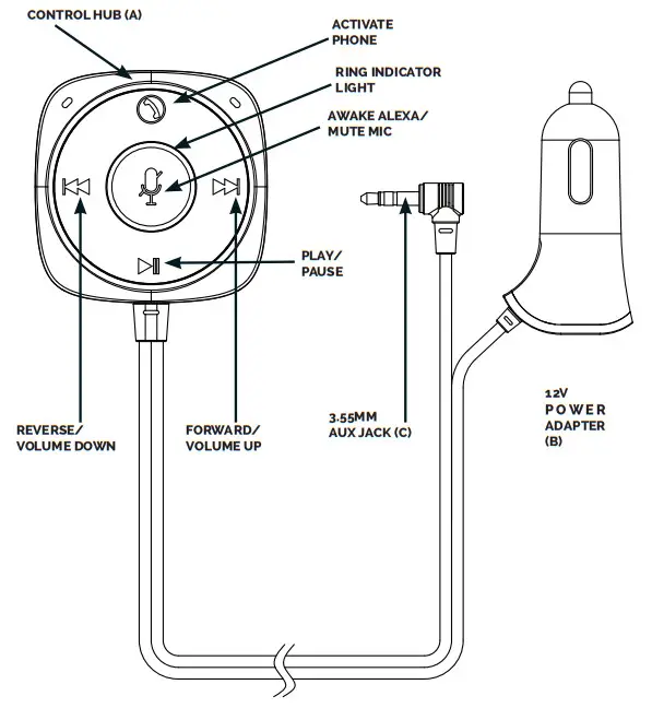 simple BTAAX100 Alexa Voice Car Kit - fig 2