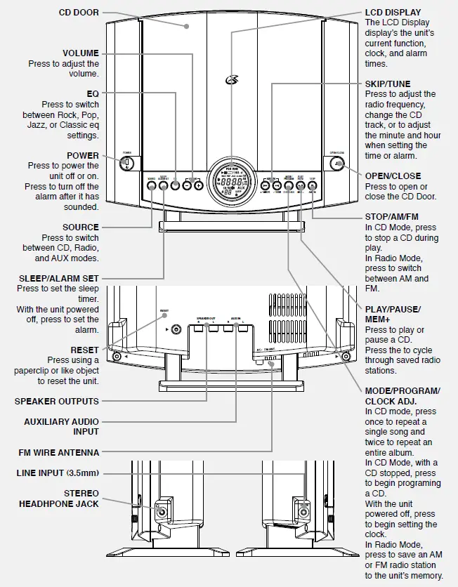 GPX-HM3817DTBK-Home-Music-System-with-Remote-and-AM-FM-Radio-fig-1