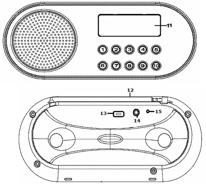 HANNLOMAX FM Radio with Bluetooth and AUX-IN Jack-CONTROL KEYS