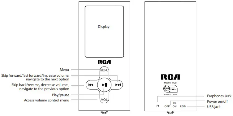 RCA Player General controls