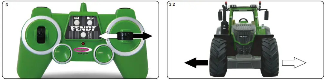 JAMARA 405035 Fendt 1050 Vario Tractor - Left or right turn