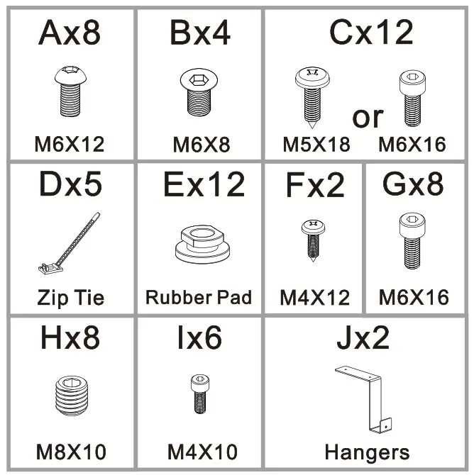 effydesk Height Adjustable Electric Standing Desk - Accessory List