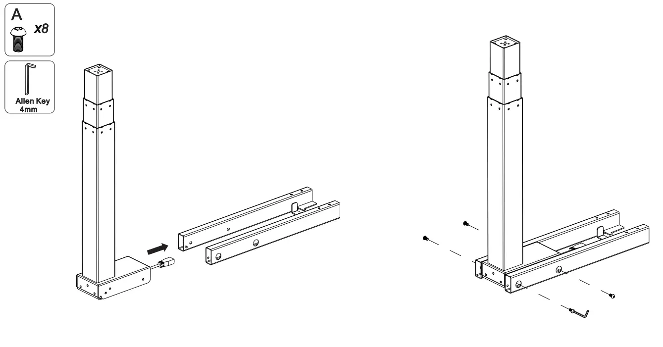 effydesk Height Adjustable Electric Standing Desk - STEP 2