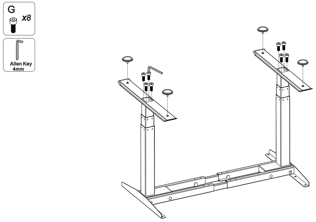 effydesk Height Adjustable Electric Standing Desk - STEP6
